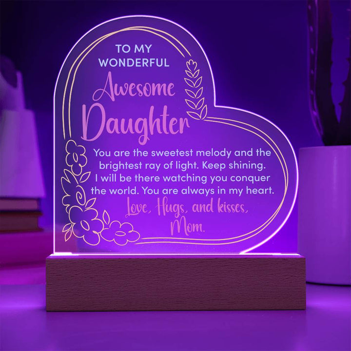 To My Wonderful Awesome Daughter, You Are The Sweetest Melody - Acrylic Heart &amp; Sweetest Devotion Flower Bouquet – Gift for Daughter