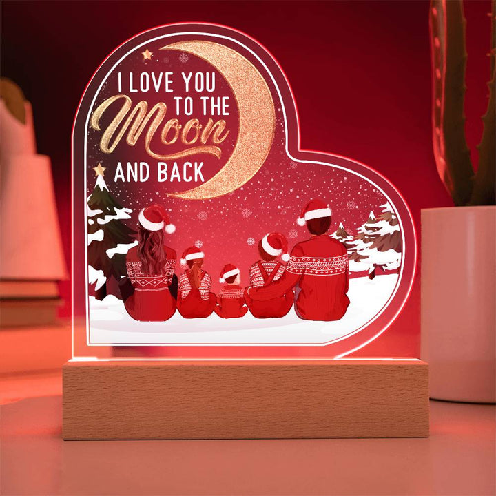 I Love You To The Moon And Back - Acrylic Heart &amp; Sweetest Devotion Flower Bouquet – Gift for Mom