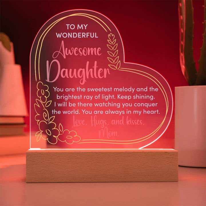 To My Wonderful Awesome Daughter, You Are The Sweetest Melody - Acrylic Heart &amp; Sweetest Devotion Flower Bouquet – Gift for Daughter