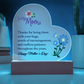 To My Mom, Thanks For Being There - Happy Mother's Day - Acrylic Heart & Sweetest Devotion Flower Bouquet - Gift for Mom