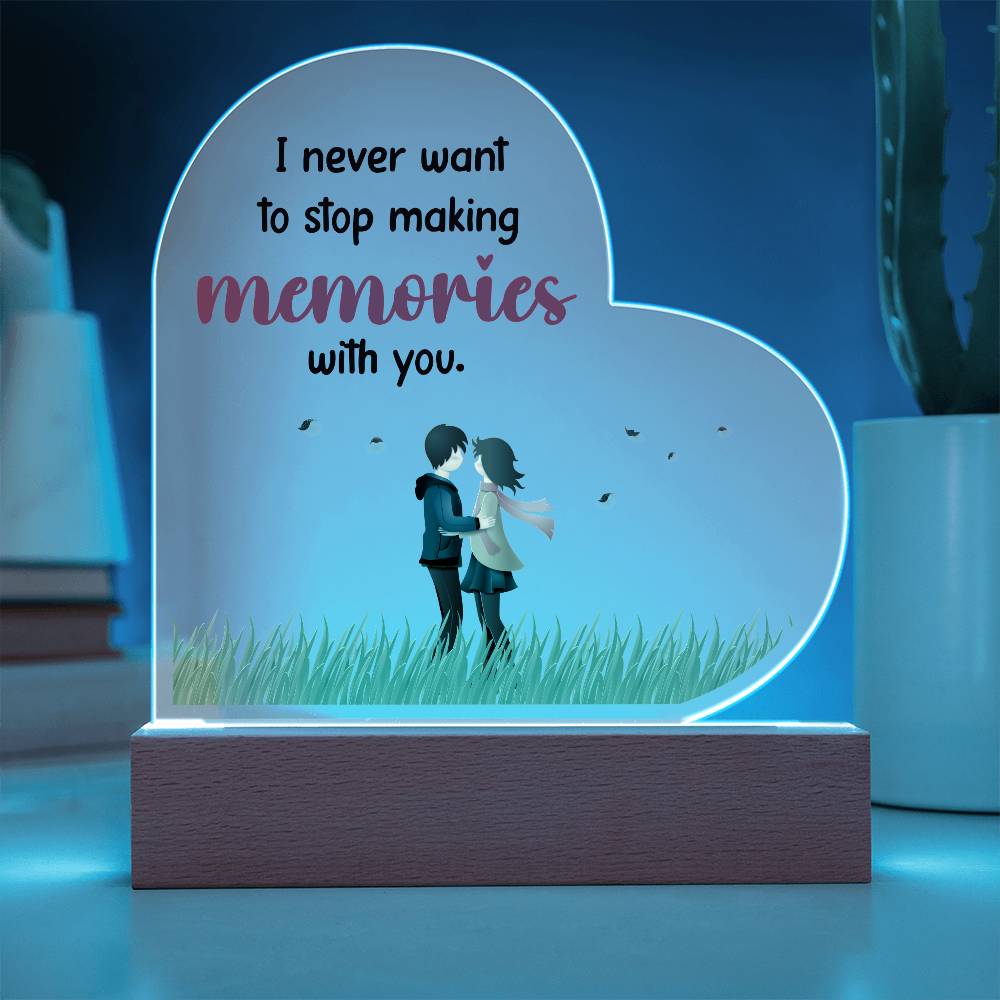 I Never Want To Stop Making Memories With You - Acrylic Heart &amp; Sweetest Devotion Flower Bouquet – Gift for Wife – Gift for Girlfriend