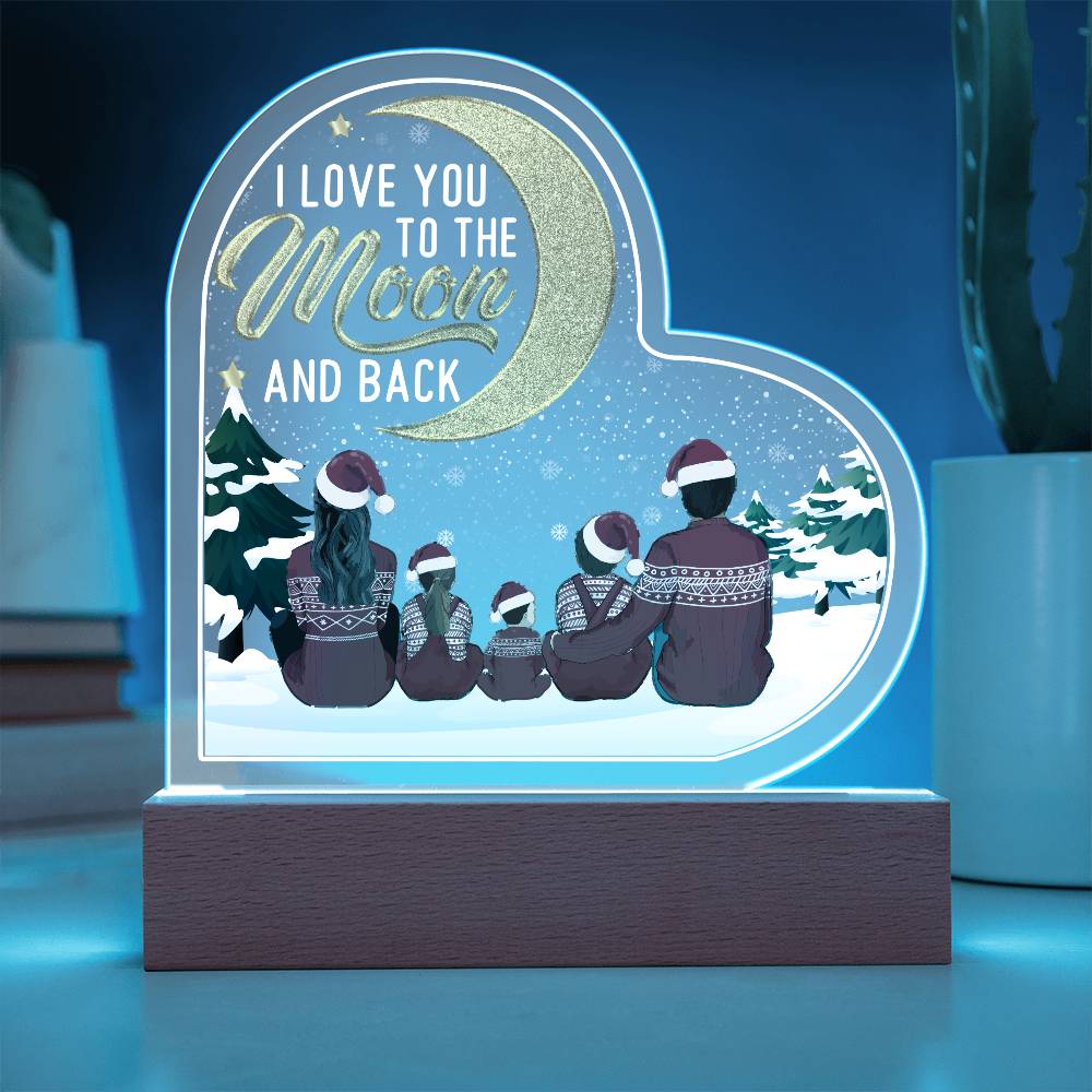 I Love You To The Moon And Back - Acrylic Heart & Sweetest Devotion Flower Bouquet - Gift for Mom