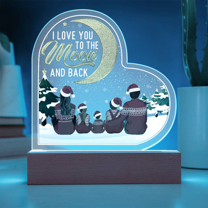 I Love You To The Moon And Back - Acrylic Heart &amp; Sweetest Devotion Flower Bouquet – Gift for Mom
