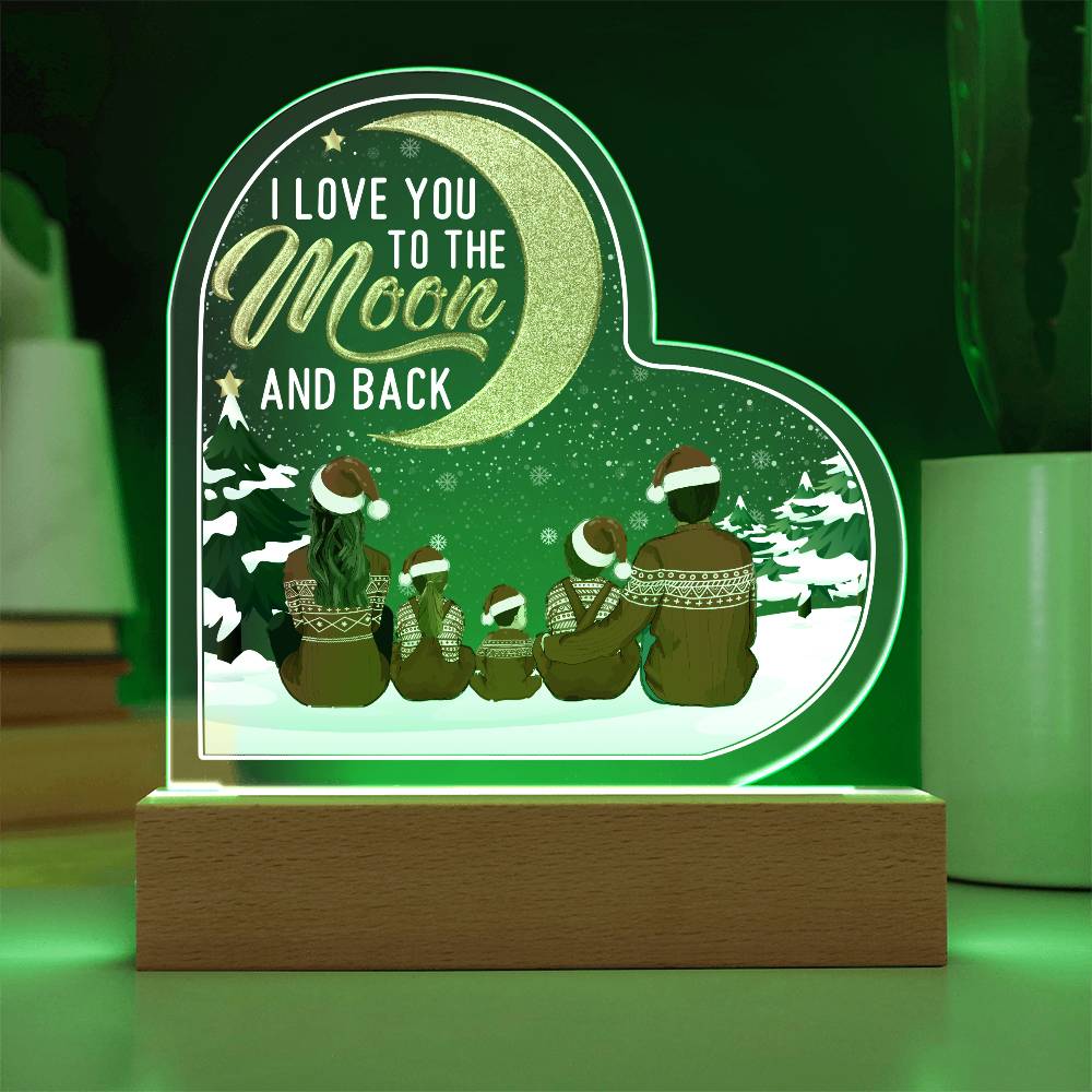 I Love You To The Moon And Back - Acrylic Heart &amp; Sweetest Devotion Flower Bouquet – Gift for Mom