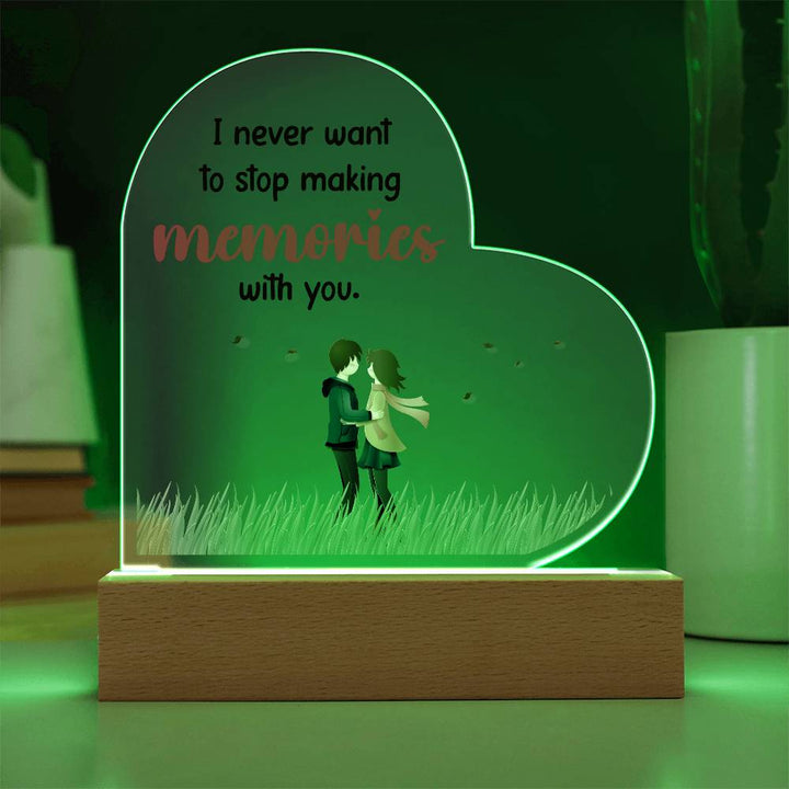 I Never Want To Stop Making Memories With You - Acrylic Heart &amp; Sweetest Devotion Flower Bouquet – Gift for Wife – Gift for Girlfriend