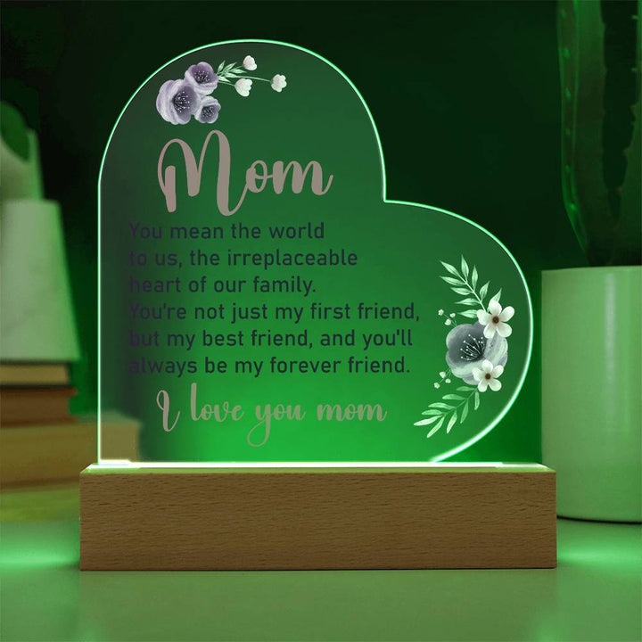 Mom, You Mean The World To Us - Acrylic Heart &amp; Sweetest Devotion Flower Bouquet – Gift for Mom