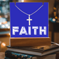 Faith (White) - Keepsake Acrylic Bundle (Square Acrylic and Cross Necklace) - Gift for Her - Gift for Him