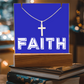 Faith (White) - Keepsake Acrylic Bundle (Square Acrylic and Cross Necklace) - Gift for Her - Gift for Him