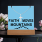 Faith Moves Mountains (Black) - Keepsake Acrylic Bundle (Square Acrylic and Cross Necklace) - Gift for Her - Gift for Him