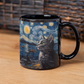 Cats - Black Ceramic Mug - Gift for Her