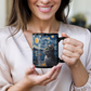 Cats - Black Ceramic Mug - Gift for Her