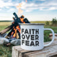 Faith Over Fear - 12oz Enamel Camping Mug - Gift for Her - Gift for Him