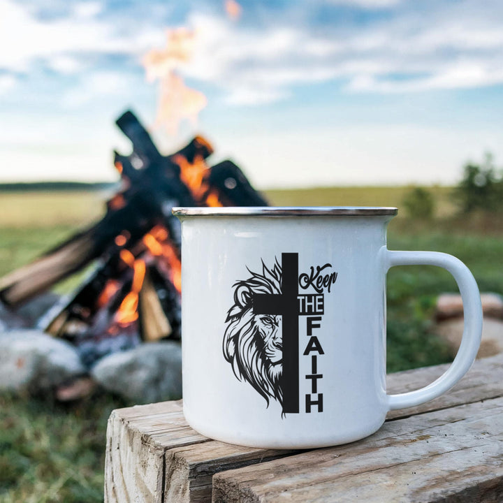 Keep The Faith 12oz Enamel Camping Mug – Gift for Her - Gift for Him