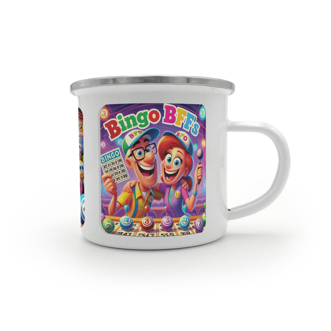 Bingo BFFS 12oz Enamel Camping Mug – Gift for Her - Gift for Him