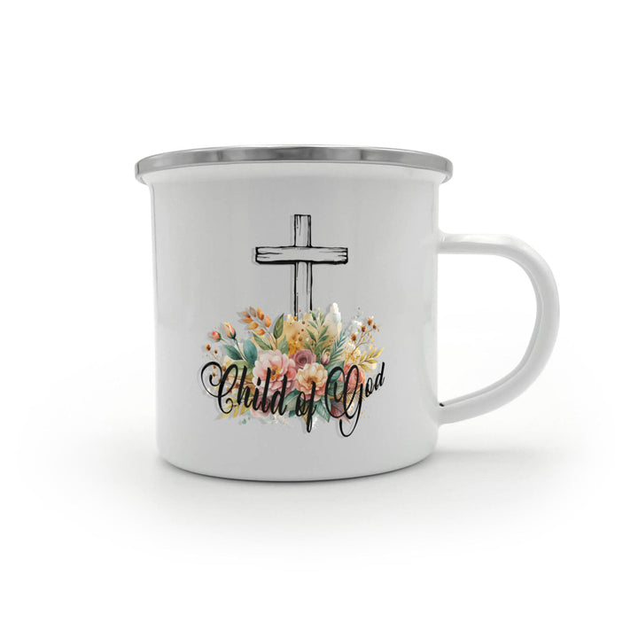 Child Of God 12oz Enamel Camping Mug – Gift for Her