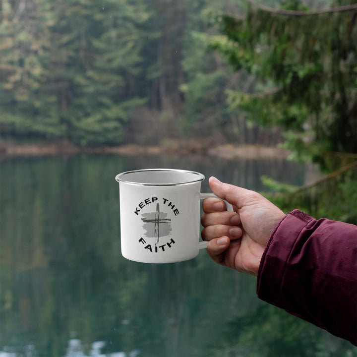 Keep The Faith Enamel Camping Mug – Gift for Her - Gift for Him