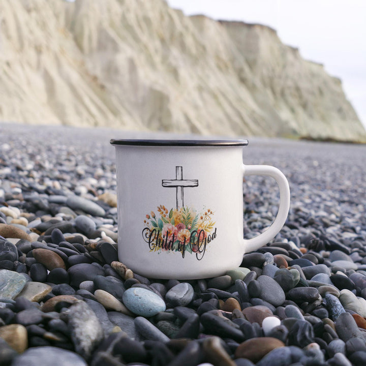 Child Of God 12oz Enamel Camping Mug – Gift for Her