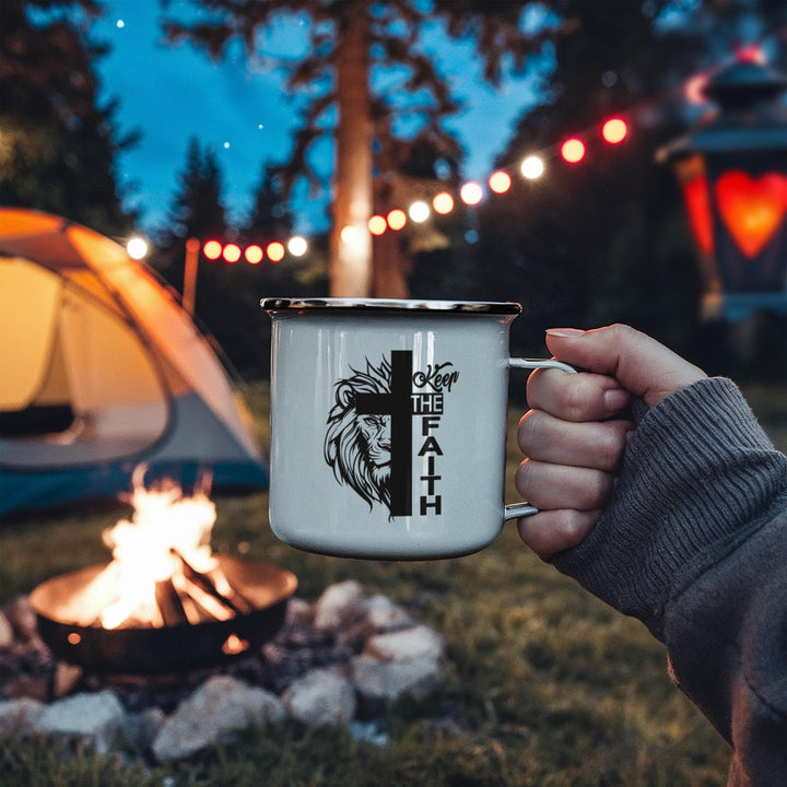 Keep The Faith 12oz Enamel Camping Mug – Gift for Her - Gift for Him