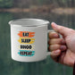 Eat Sleep Bingo Repeat - 12oz Enamel Camping Mug - Gift for Her - Gift for Him