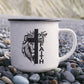 Keep The Faith 02 - 12oz Enamel Camping Mug - Gift for Her - Gift for Him