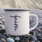 Faith (Black) - 12oz Enamel Camping Mug - Gift for Her - Gift for Him