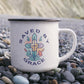 Saved By Grace - 12oz Enamel Camping Mug - Gift for Her