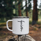 Faith (Black) - 12oz Enamel Camping Mug - Gift for Her - Gift for Him