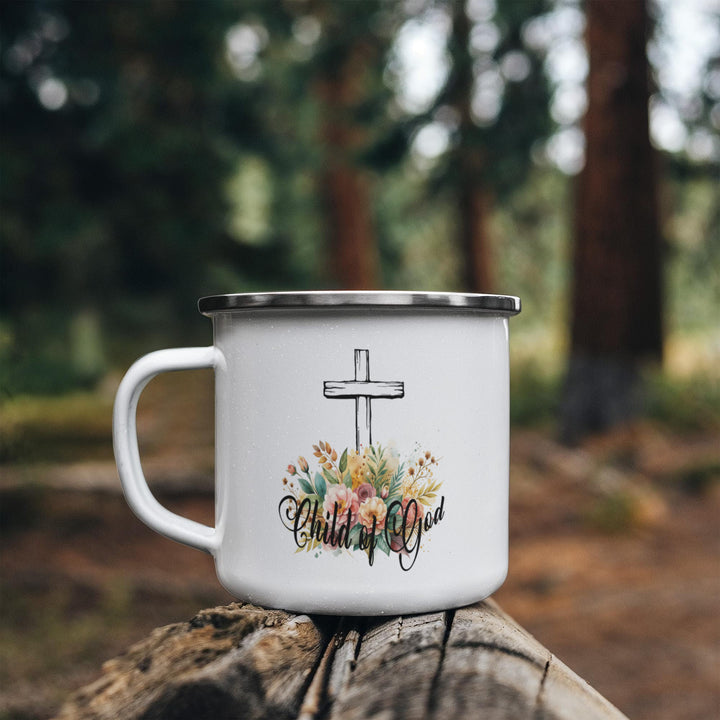 Child Of God 12oz Enamel Camping Mug – Gift for Her