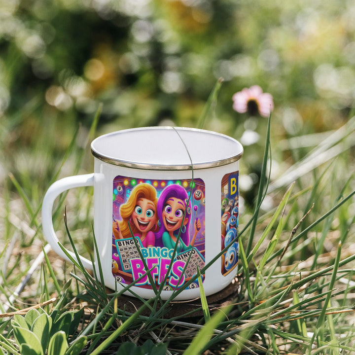 Bingo BFFS 12oz Enamel Camping Mug – Gift for Her - Gift for Him