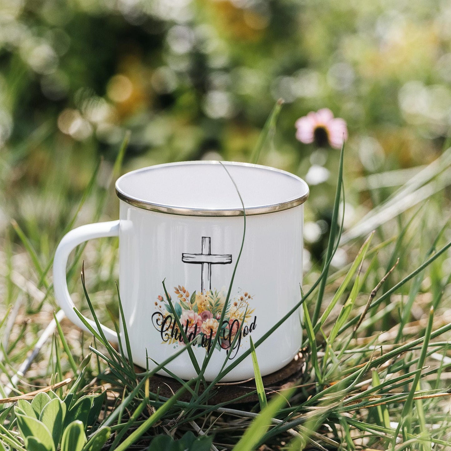 Child Of God - 12oz Enamel Camping Mug - Gift for Her