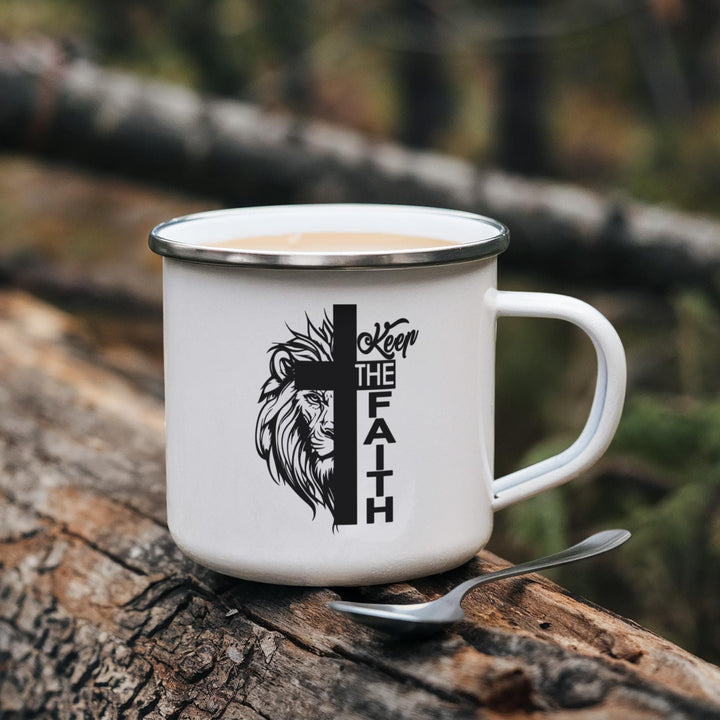 Keep The Faith 12oz Enamel Camping Mug – Gift for Her - Gift for Him