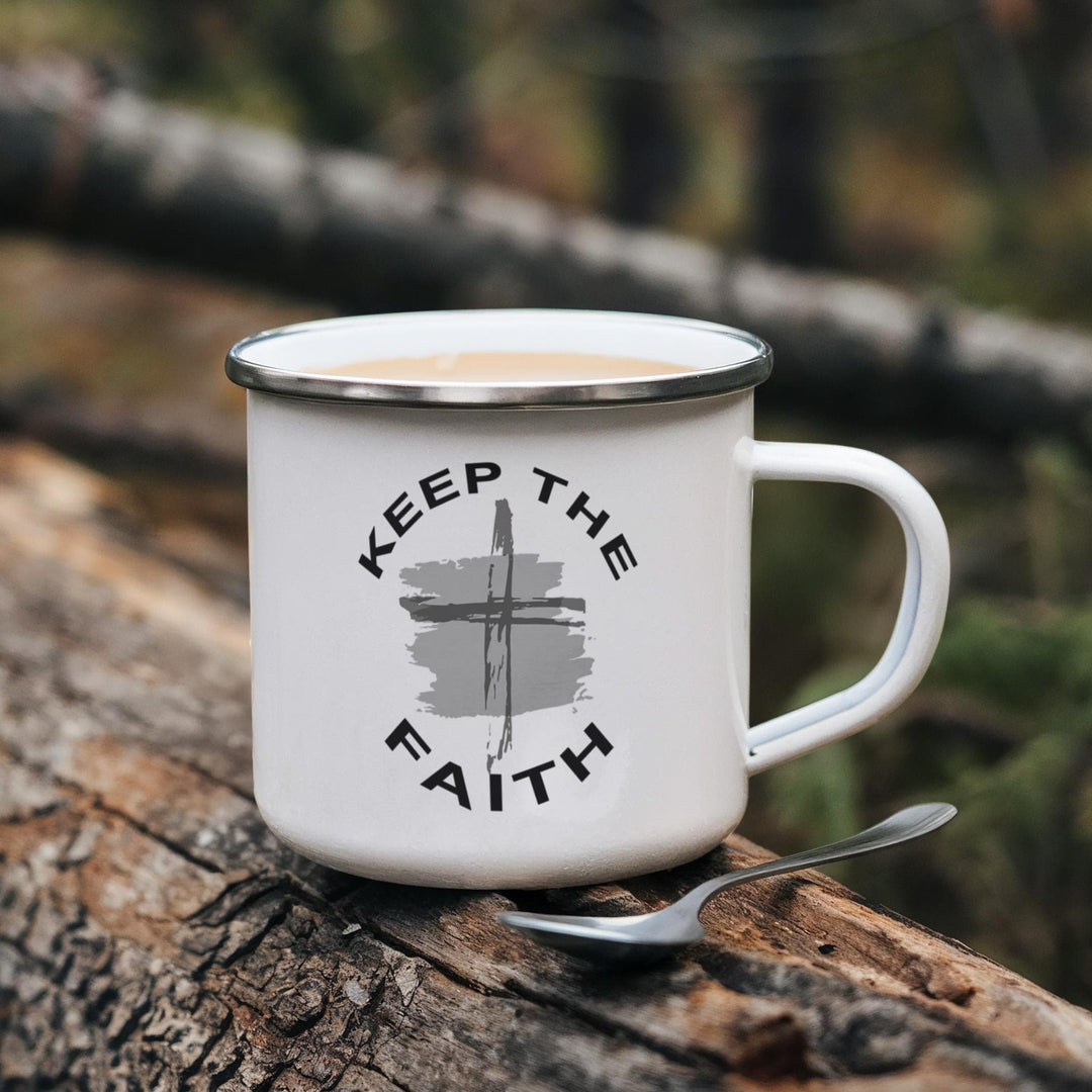 Keep The Faith Enamel Camping Mug – Gift for Her - Gift for Him