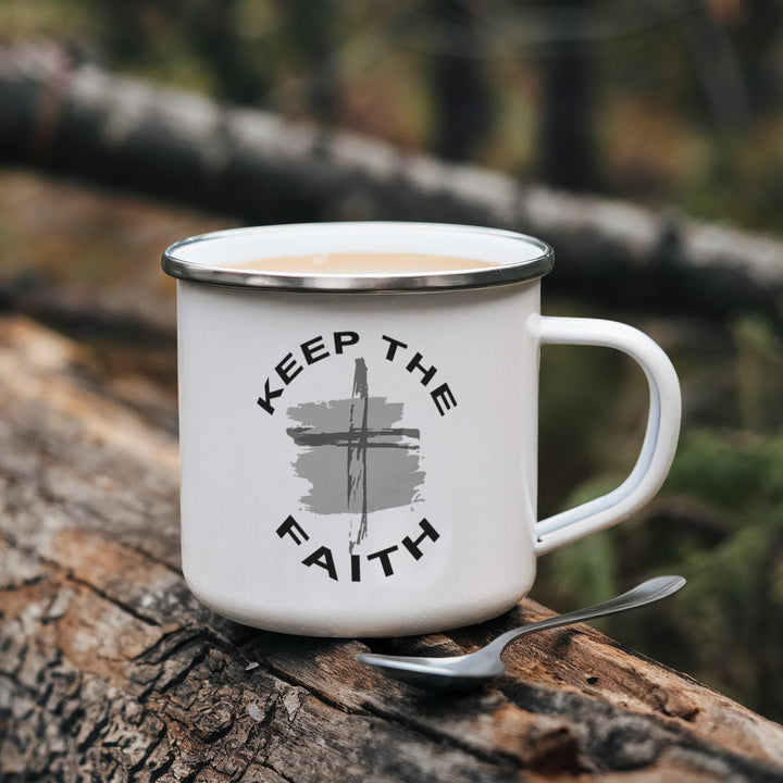 Keep The Faith Enamel Camping Mug – Gift for Her - Gift for Him