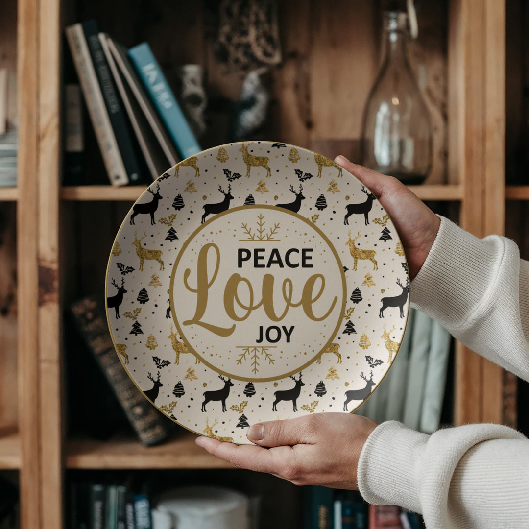 Peace Love Joy 10" Plate – Gift for Her - Gift for Him
