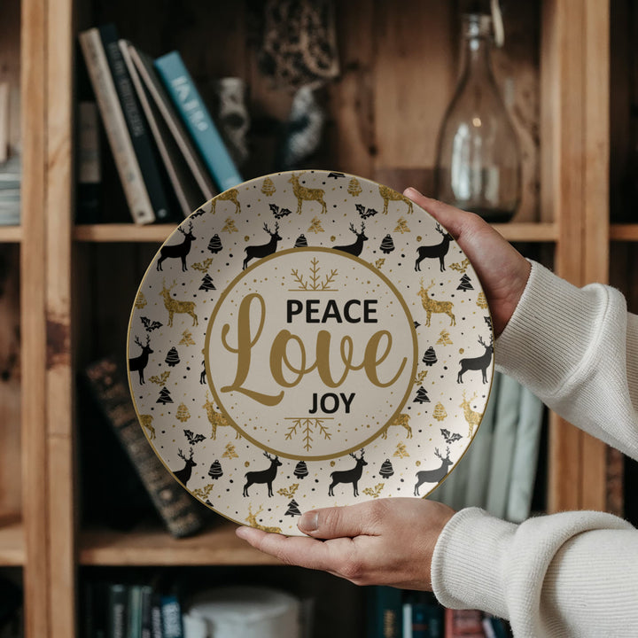 Peace Love Joy 10" Plate – Gift for Her - Gift for Him