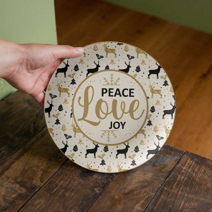 Peace Love Joy 10" Plate – Gift for Her - Gift for Him