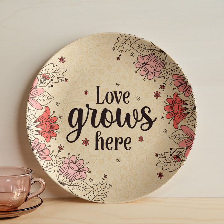 Love Grows Here 10" Plate – Gift for Her