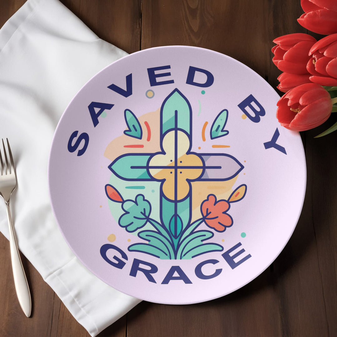 Saved By Grace 10” Plate – Gift for Her