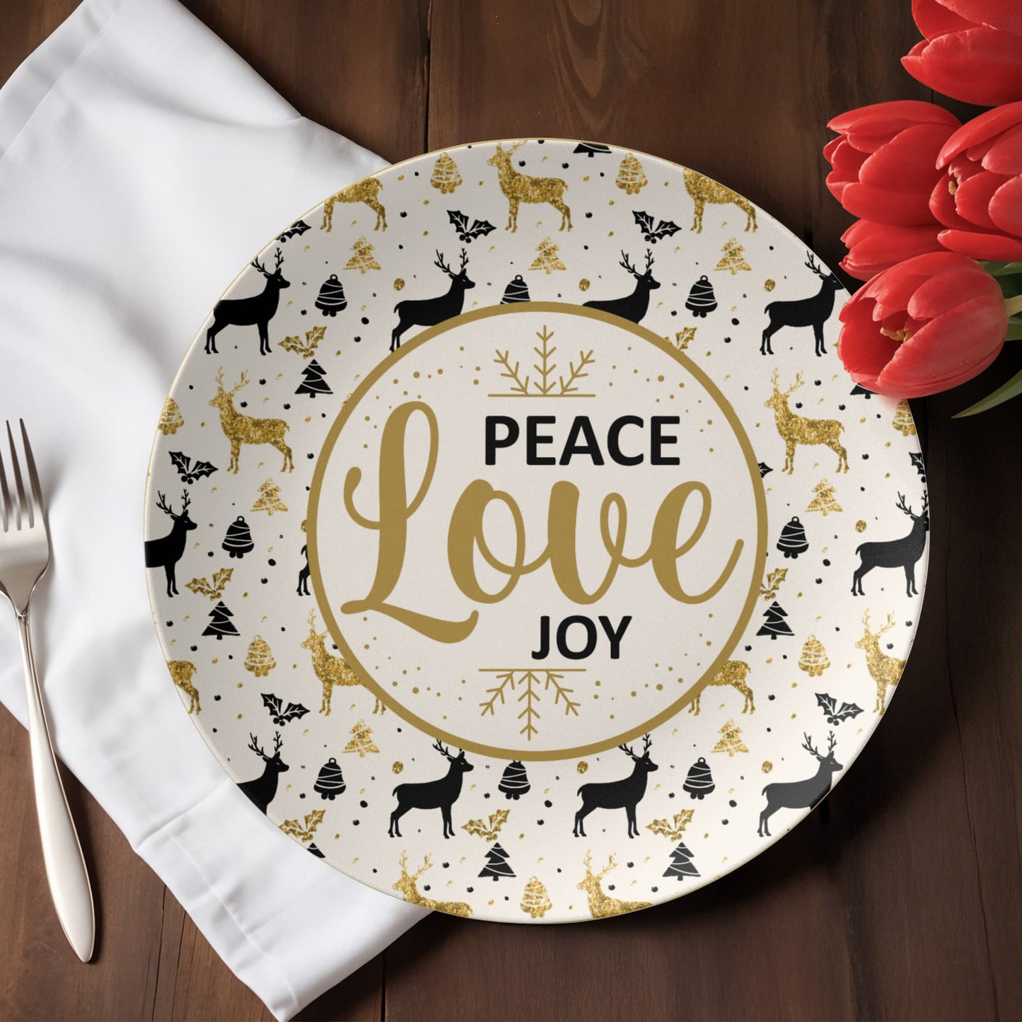 Peace Love Joy - 10" Plate - Gift for Her - Gift for Him