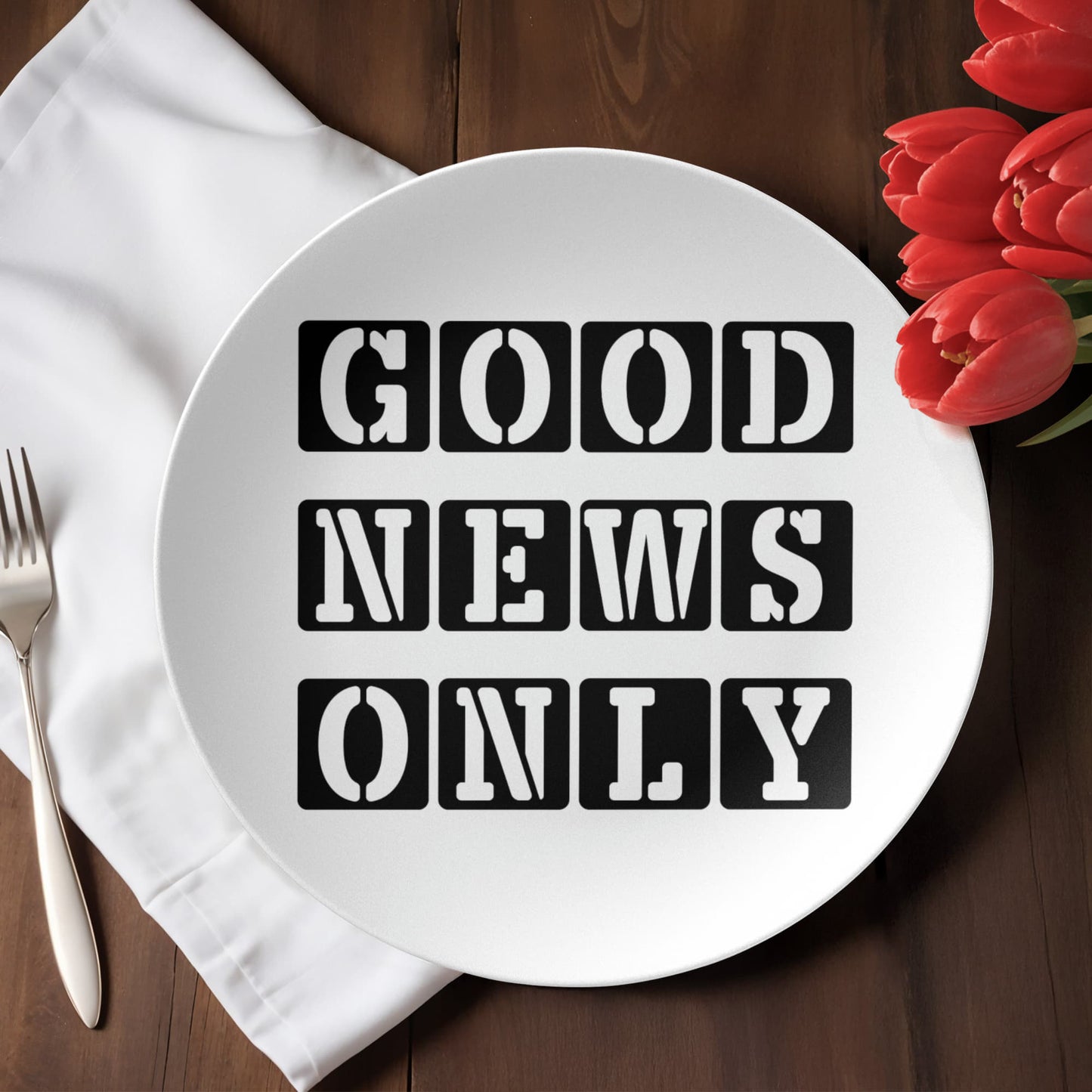 Good News Only - 10” Plate - Gift for Her - Gift for Him