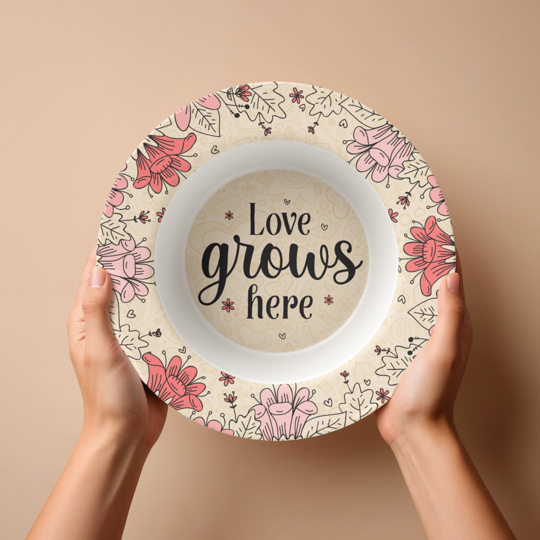 Love Grows Here 8.5” Bowl – Gift for Her - Gift for Him