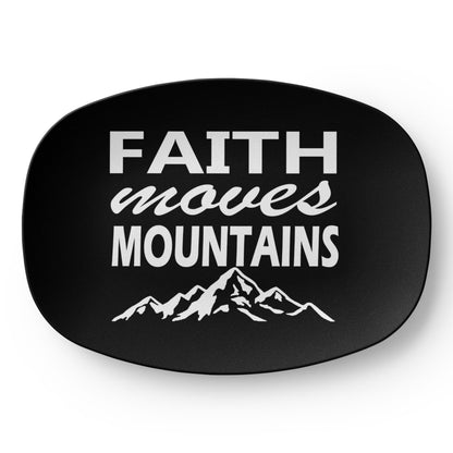 Faith Moves Mountains (White) - 10” x 14” Platter - Gift for Her - Gift for Him