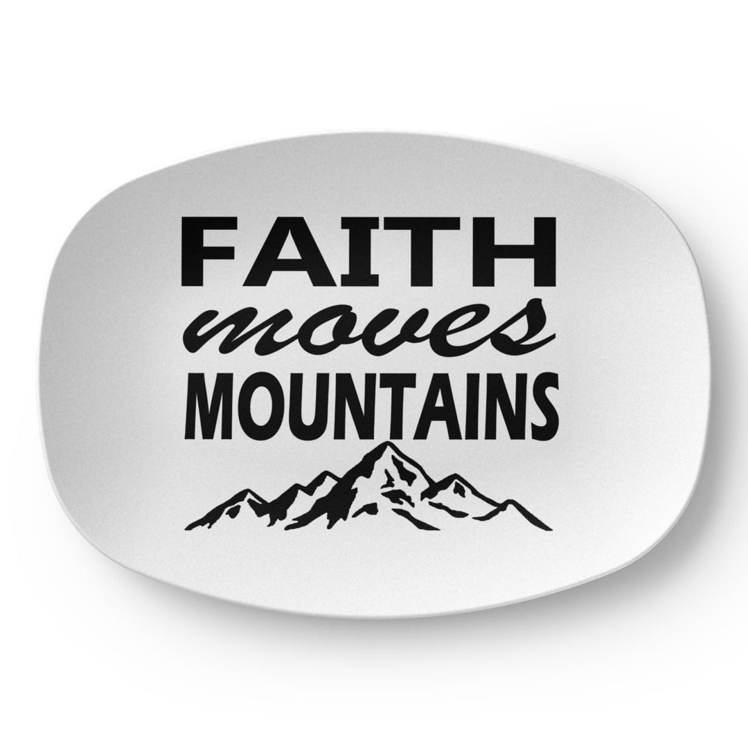 Faith Moves Mountains (Black) 10” x 14” Platter – Gift for Her - Gift for Him