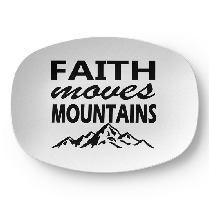 Faith Moves Mountains (Black) 10” x 14” Platter – Gift for Her - Gift for Him