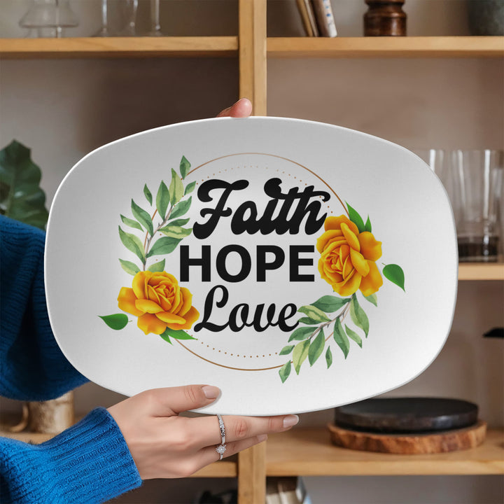 Faith Hope Love 10” x 14” Platter – Gift for Her - Gift for Him