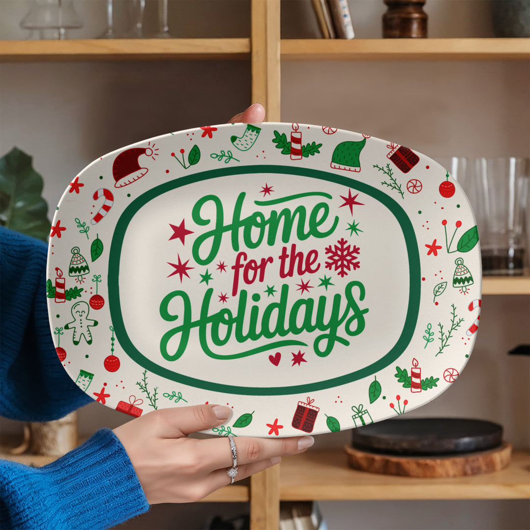 Home For The Holidays 10” x 14” Platter – Gift for Her - Gift for Him