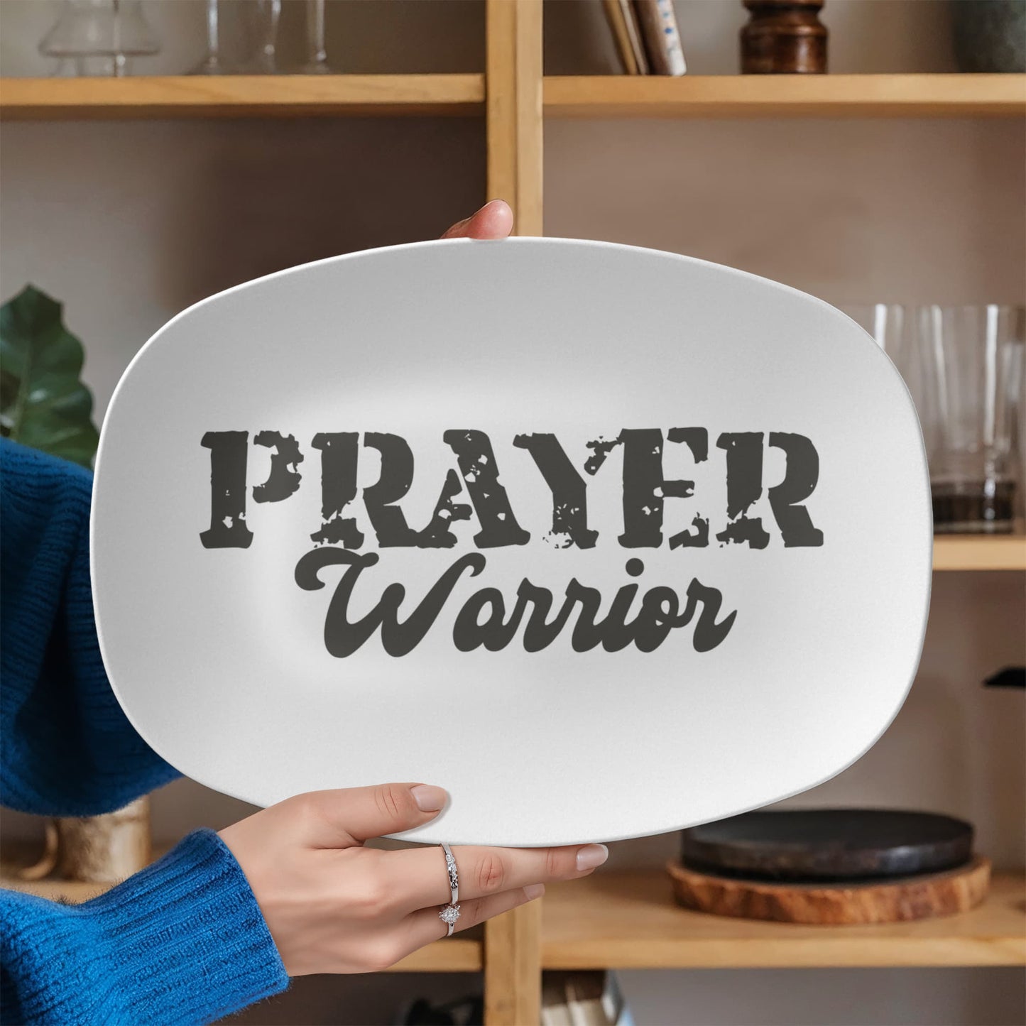 Prayer Warrior - 10” x 14” Platter - Gift for Her - Gift for Him