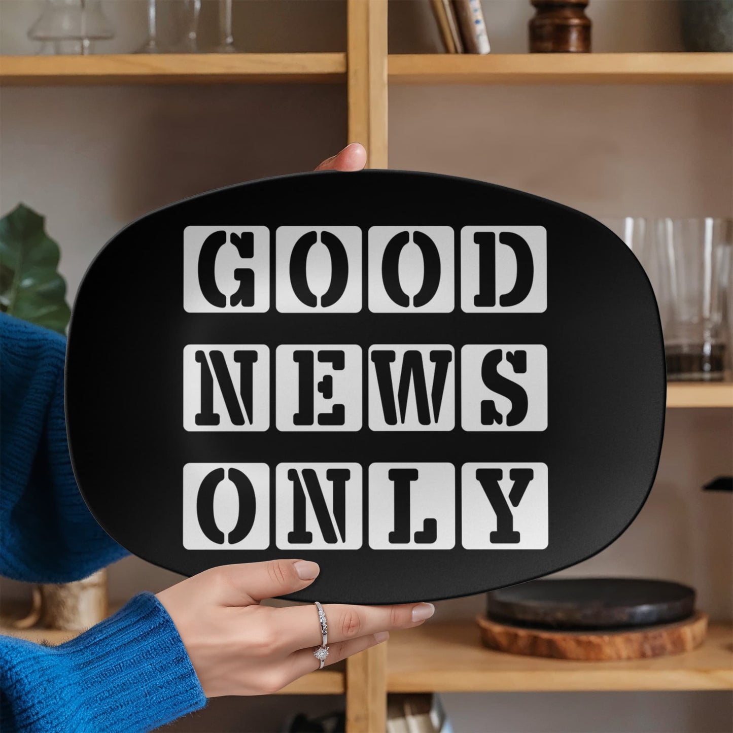 Good News Only - 10” x 14” Platter - Gift for Her - Gift for Him