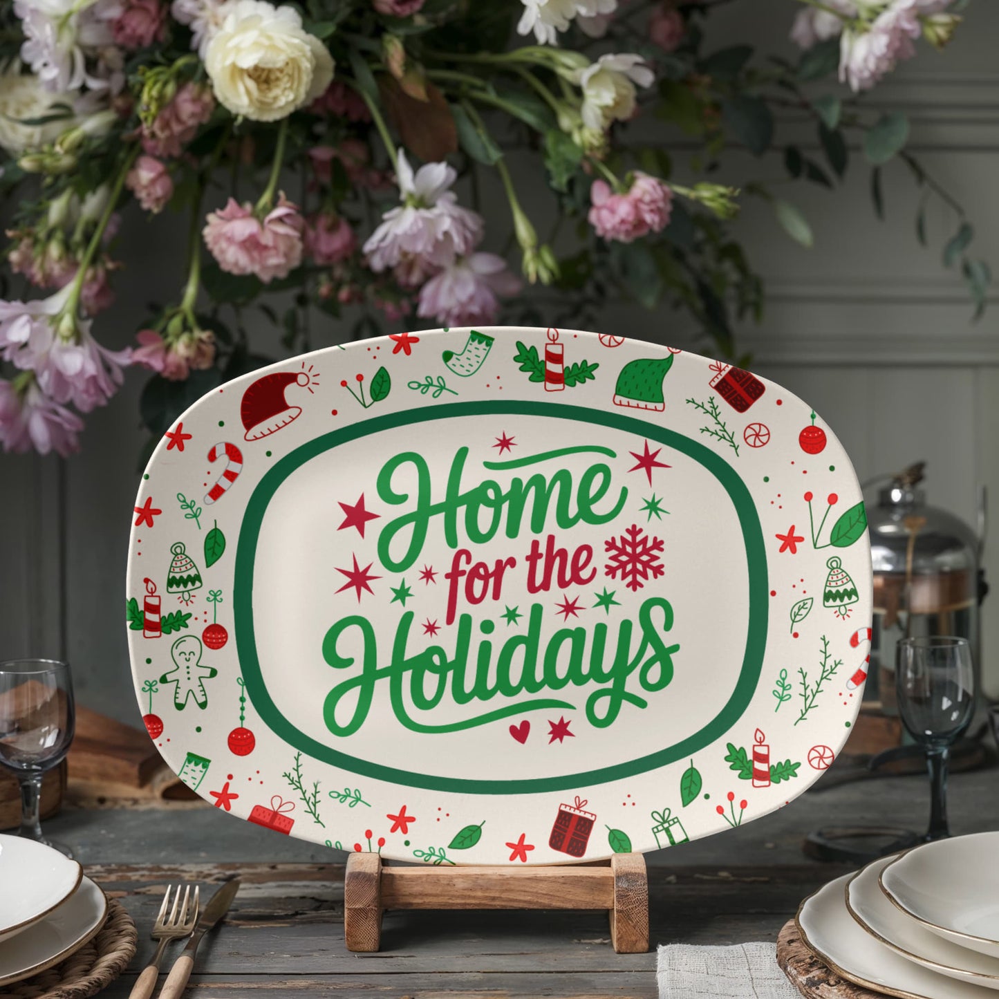 Home For The Holidays - 10” x 14” Platter - Gift for Her - Gift for Him