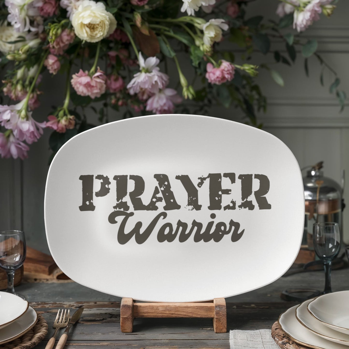 Prayer Warrior - 10” x 14” Platter - Gift for Her - Gift for Him